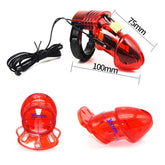 E-Stim Male Chastity Cage & Remote - - Male Chastity